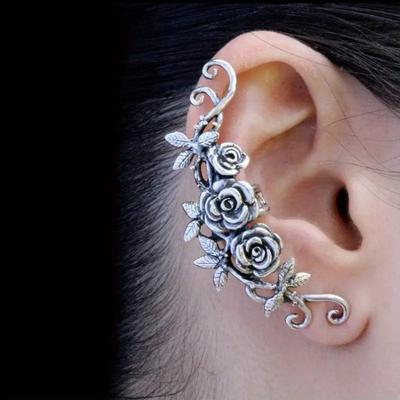 Rose Flower Stud Earrings For Women, Antique Silver Romantic Niche Earrings, Accessories