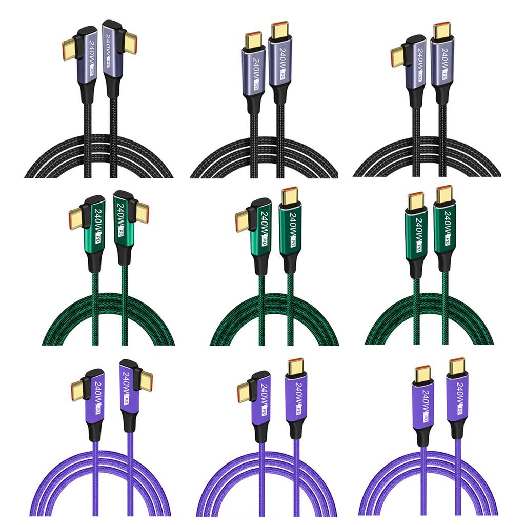 USB Type-C To C Cable PD 240W Fast Charging Cable for Game Switches Laptop Notebook Phone Charger Cord 480Mbps