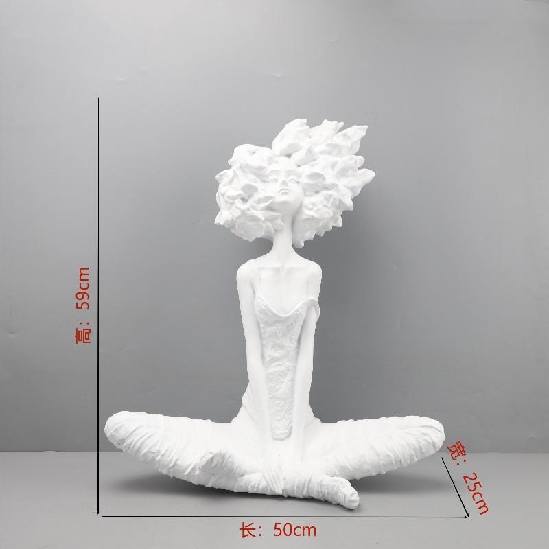 Modern Abstract Art Figure Sculptures, Resin Crafts, Statues, Fashionable Girl Figure Portraits, Home Decoration Accessories