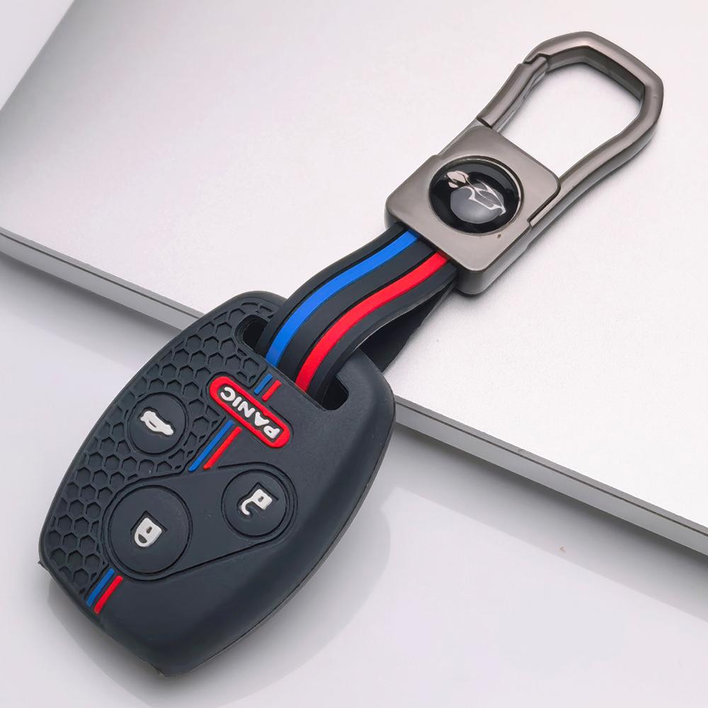 Key Fob Cover for Honda Accord Civic CR V CR Z with Keychain Anti-Scratch Surface Shockproof Structure Soft Grip Texture Easy Install