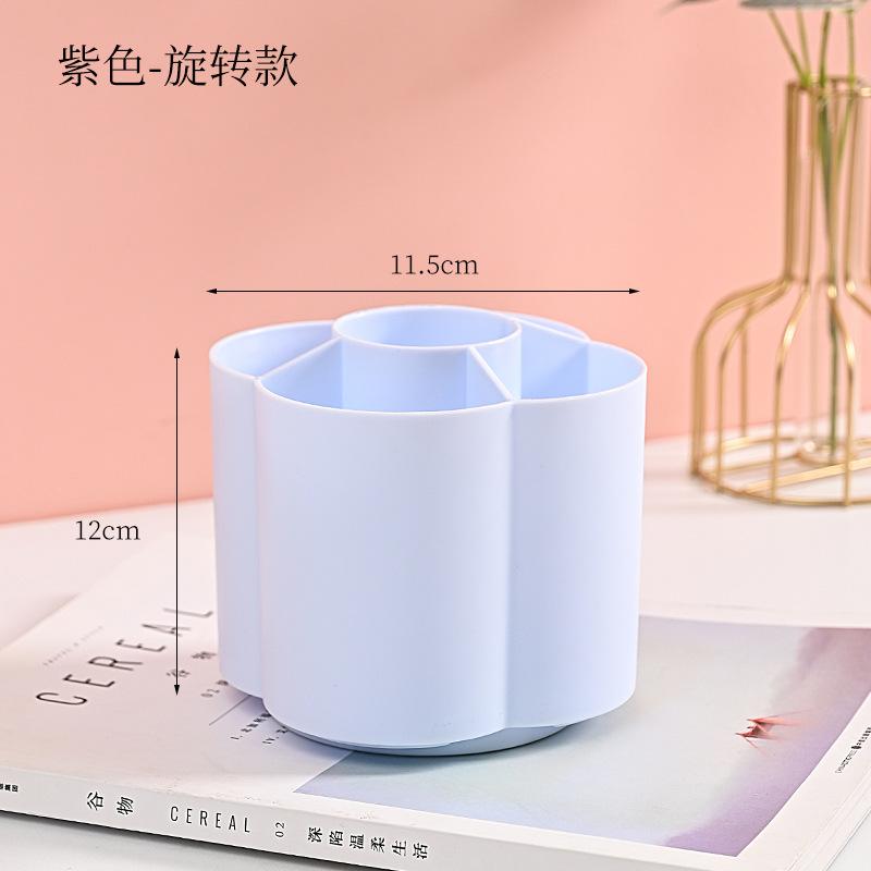 360 Degrees Rotating Pen Holder Large Capacity Pen Container Simple Desk Organizer Pencil Storage Box Students Stationery
