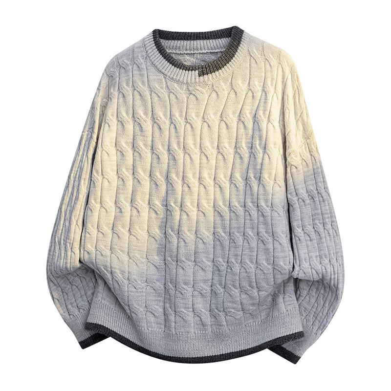 Pullovers Long Sleeves Sweaters Unisex Sweater Round Neck Loose Tide Knit Clashing Stripes Line Clothing Couple Models Round Neck Bottoming Shirt
