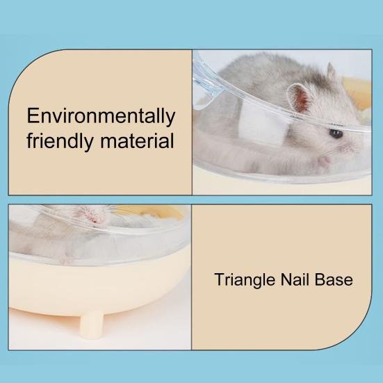 Bañera para hámster Resistente a caídas Forma bonita Fácil de lavar Panorámica Transparente Gran espacio de descanso Doble uso