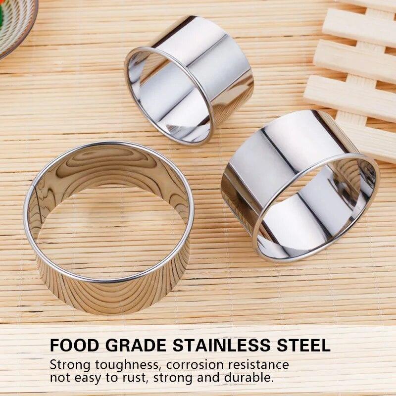 3Pcs Stainless Steel Dough Cutter Dumplings Molds Round Cookie Biscuit Cutters Circle Pastry Cutters Baking Circle Ring Molds