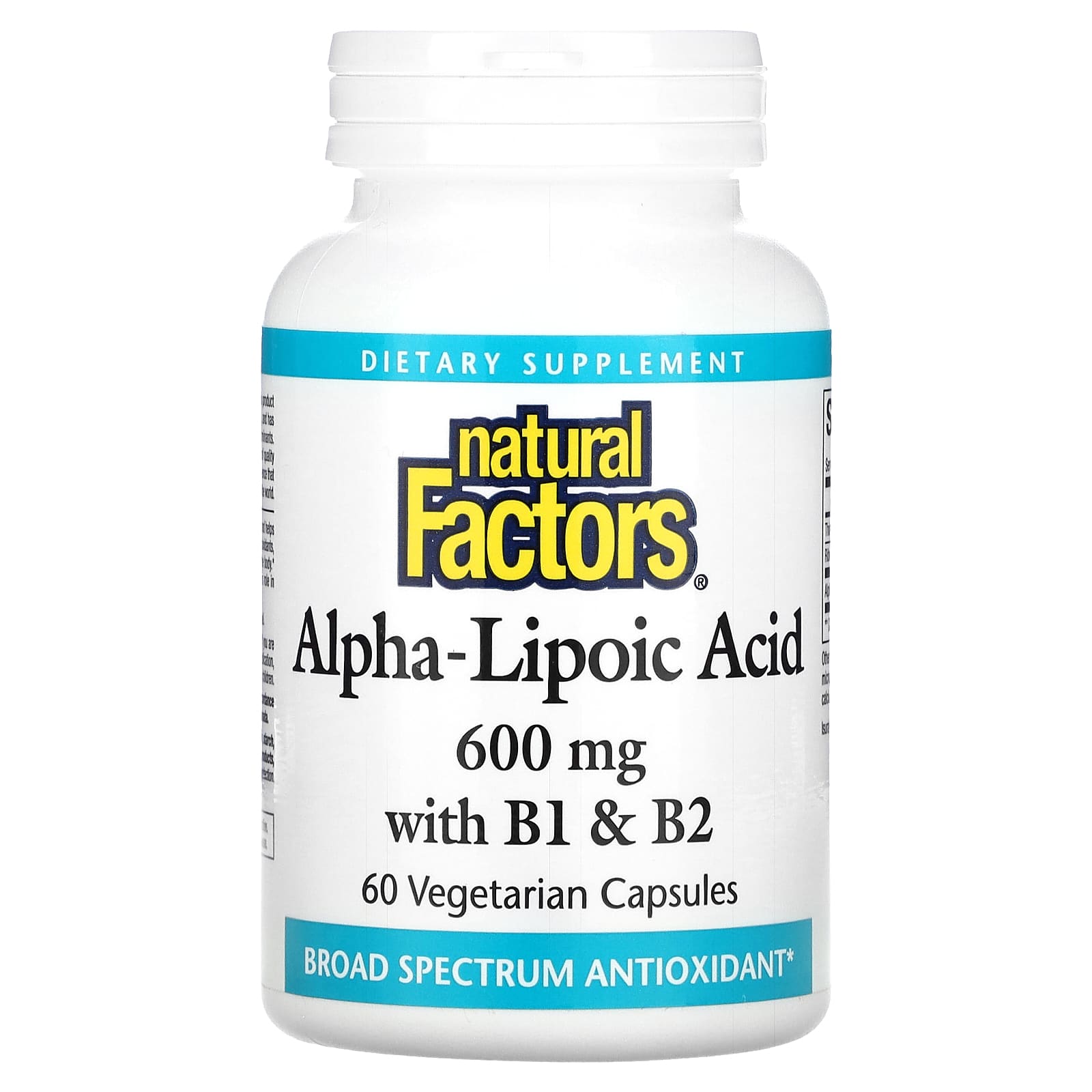 

Alpha Lipoic Acid, B1+B2, 600Mg, 60 Veggie Capsules