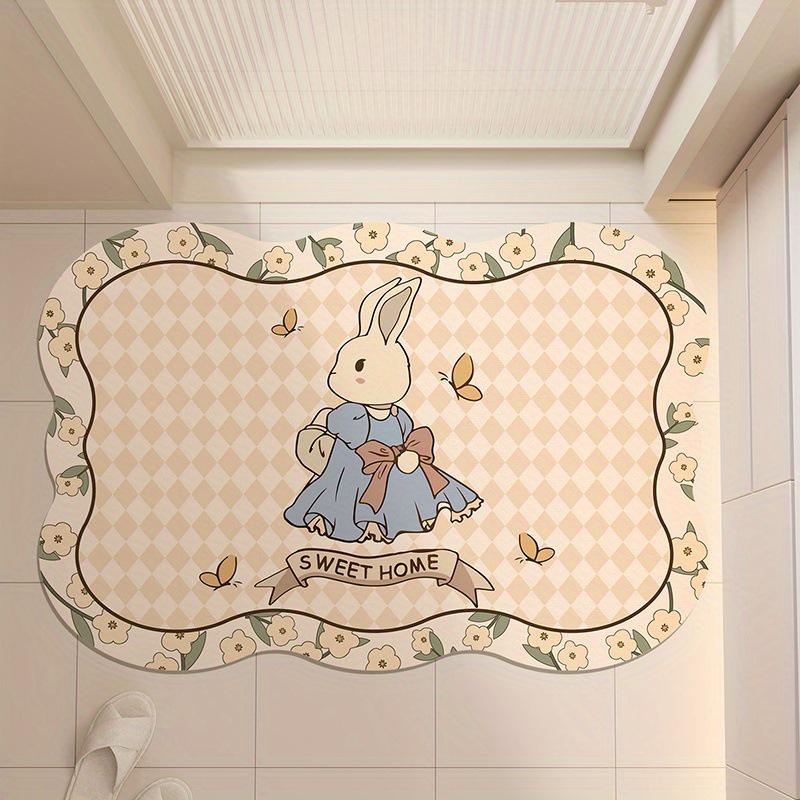 Cute Cartoon Anti-Slip Diatom Mud Bathroom Mat - Water Absorbent Foot Pad for Toilet Door
