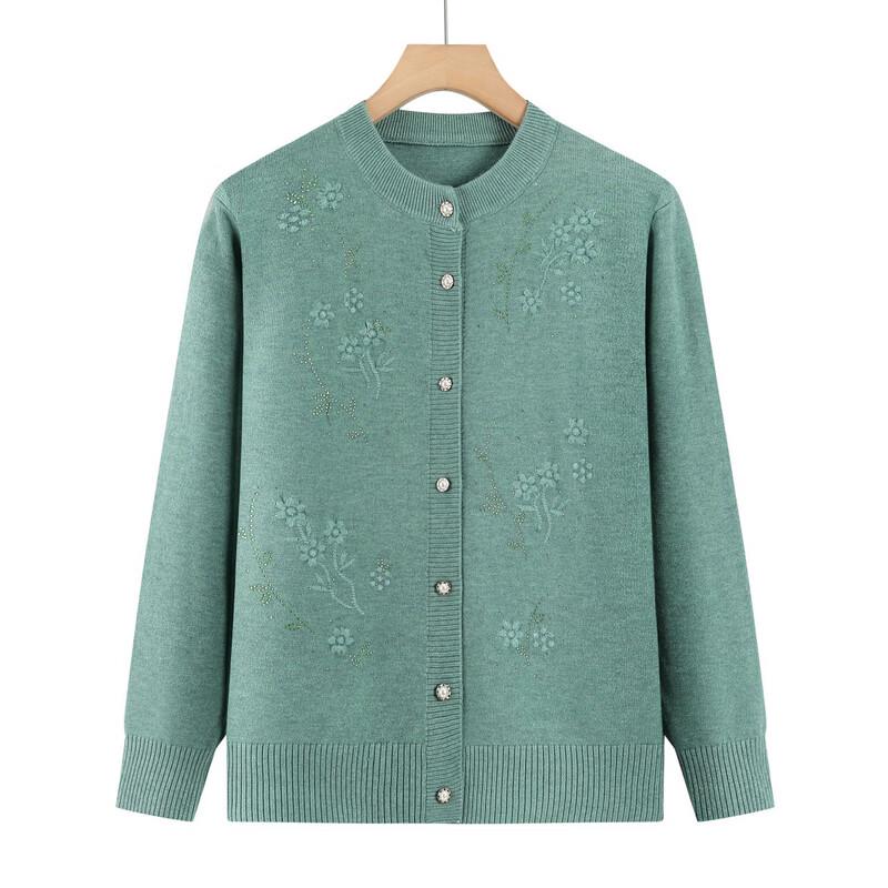 Hodo Women's Floral Embroidered Loose Knit Cardigan