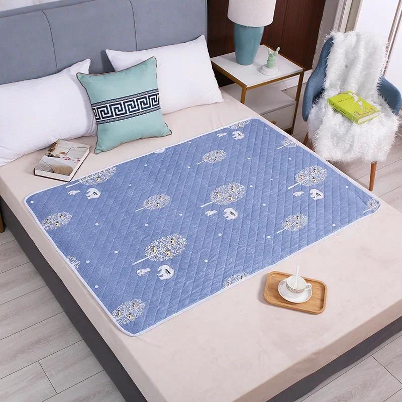 Waterproof Washable Mattress Urine Mat Cartoon Bed Protector Diaper Bedding Urine Pads Cloth Breathable Washable Incontinence Pads