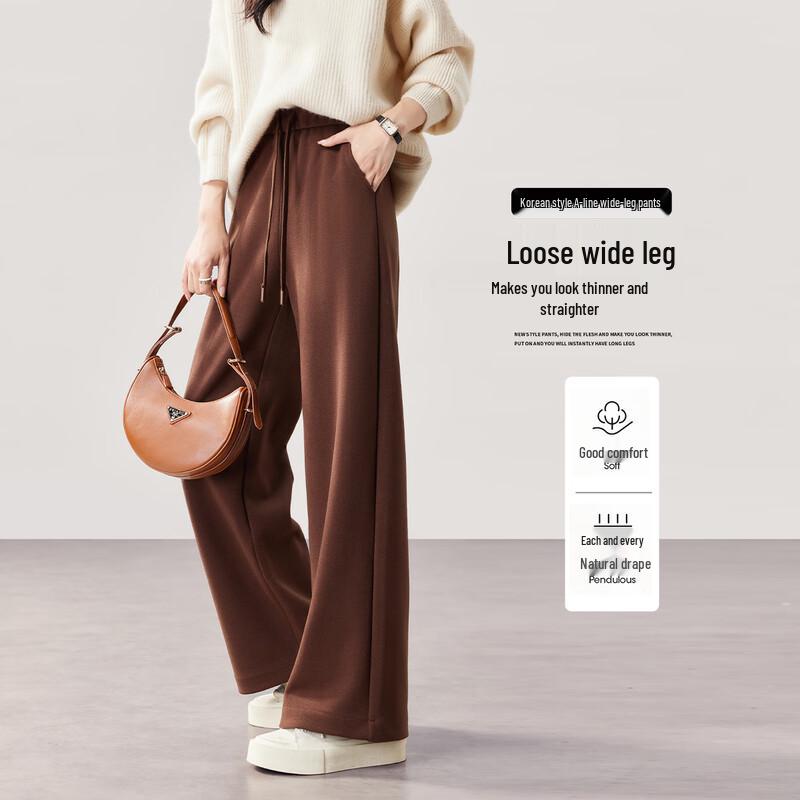 

Women s High-Waisted Straight Wide-Leg Casual Pants L