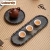 HOYIHM Rock Bamboo Rhyme Tea Tray Afternoon Tea Dessert Plate Coffee Storage Board Teapot Mat Dishes For Serving Tea Services