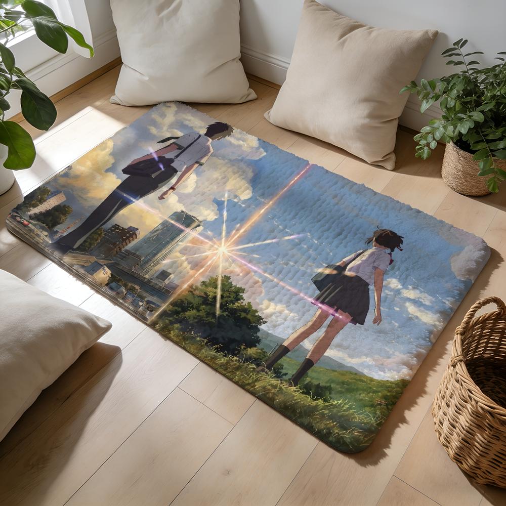 Anime Yyour Nname Hot Floor Mat Soft Flannel Absorbent Mat Non-Slip Rug Home Bedroom Bathroom