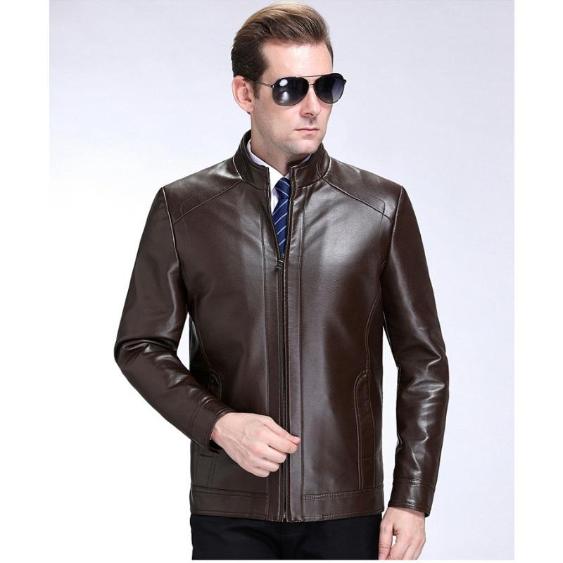 Autumn and Winter Genuine Leather Jackets for Men, Velvet Warm Sheepskin Jackets for Men, Casual Leather Jackets for Men