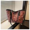 Cherry print tote bag versatile large capacity new commuter fashion high sense messenger shoulder bag handbag