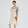 Faux Two-Piece Patchwork Short-Sleeve Casual Dress