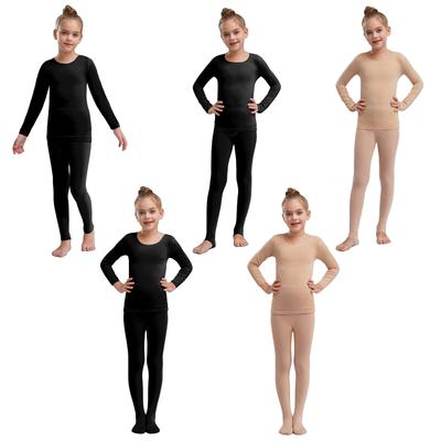 Kids Boys Girls Compression Thermal Shirts with Pants Suit Athletic Training Base Layer Underwear Set