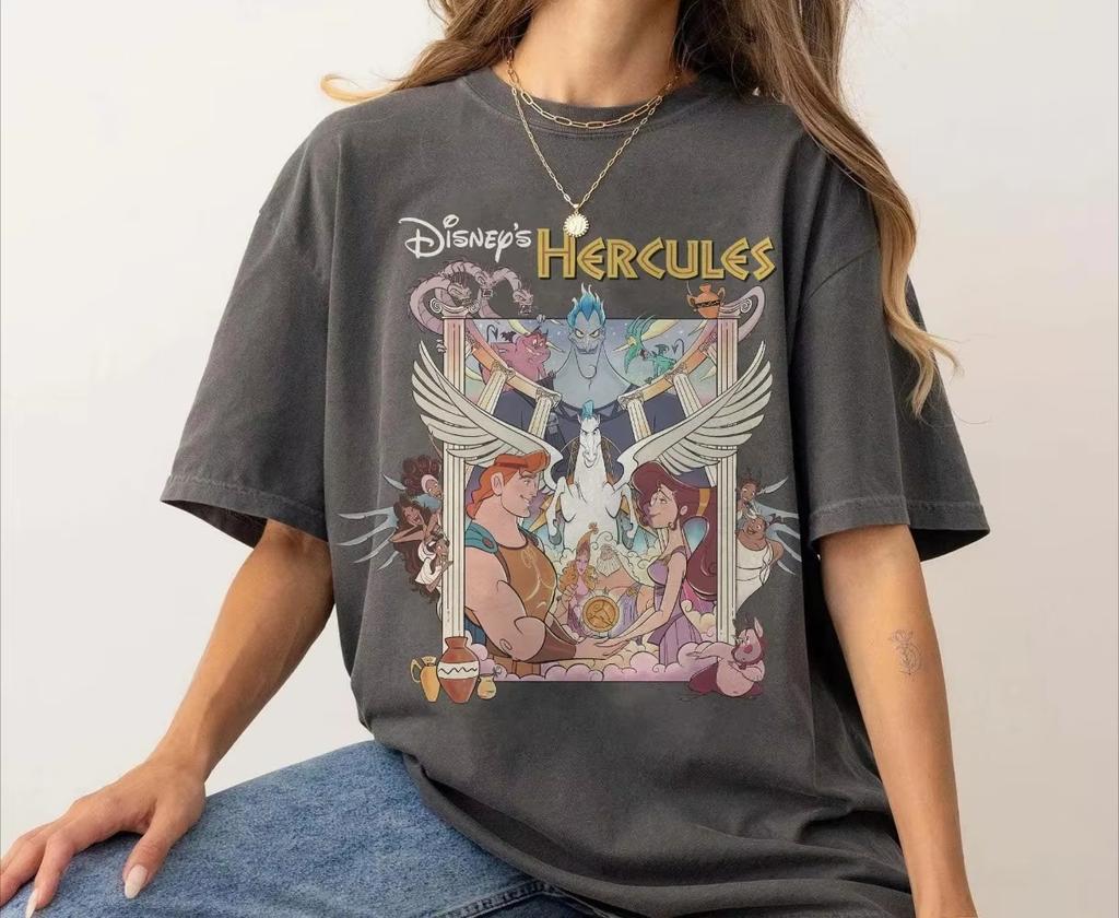 Best-selling Hercules Vintage Loose-fitting Breathable Short-sleeved T-shirt for Unisex's Clothing