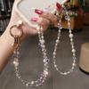 1PC Women's Elegant Beaded Phone Strap,Adjustable Sparkling Polypropylene Lanyard, Fashion Cell Phone Wrist Strap for Daily Gift