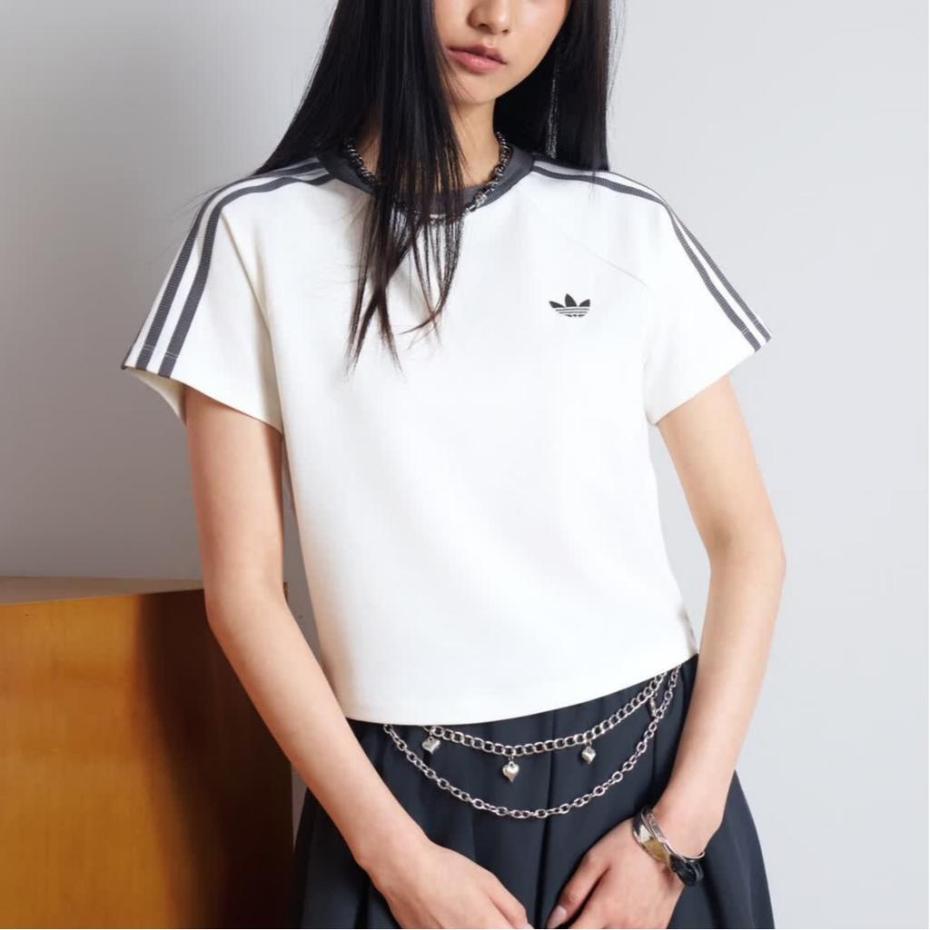 adidas Originals Solid Color Short Sleeve Round Neck Pullover T-Shirt Women Tops KY8479