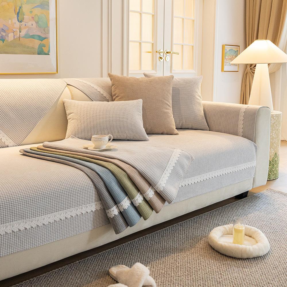 Chenille Sofa Cushion Four Seasons Universal Leather Sofa Cover Anti-Scratching Cushion Anti-Slip Cover Cloth Cushion