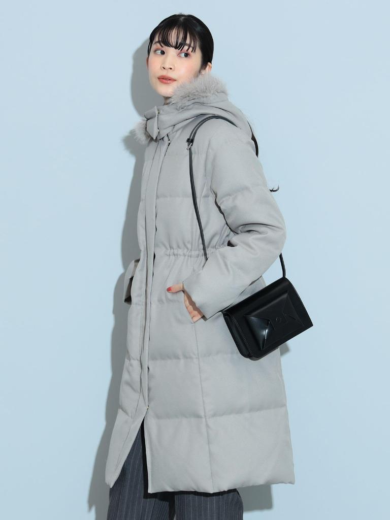 Beams Heart Long Down Coat Gray M Women's Water-Repellent (S-M)