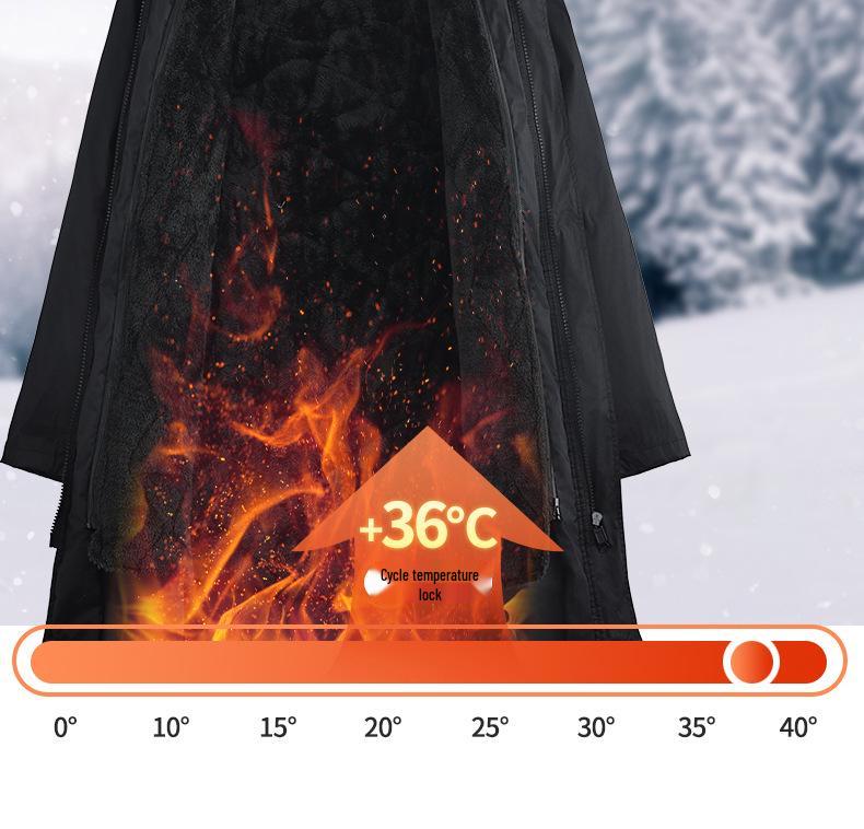 Waterproof Fleece-Lined Cotton Coat with Removable Lining for Cold Storage Work