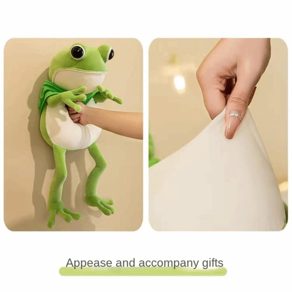 Soft Frog Plush Toy With Cloak Long Legged Frog Plush Doll Green Frog Doll  Home Decoration
