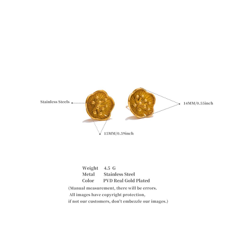 Eetit Trending Stainless Steel Metal Small Flower Daily Stud Earrings 18K PVD Plated Golden Charm Jewelry Wholesale