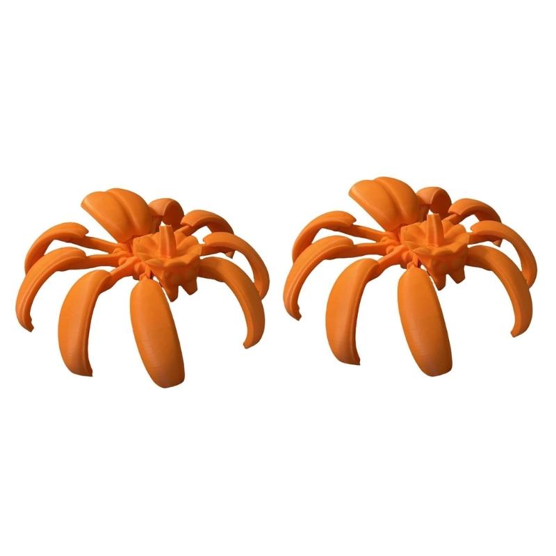 Plastiska Halloween-spindlar Pumpa Förvandlingsfigur Prydnad Hemmakontor Dekoration Enkla Uppställningar För Festlig Utställning