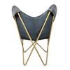 Handmade Buffalo Gray Leather Butterfly Chair Folding Modern Sling Lounge Accent