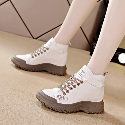 New Martin Boots Inner Heightening Platform Autumn British Style Women's Boots Elastic Short Boots Casual Shoes Women