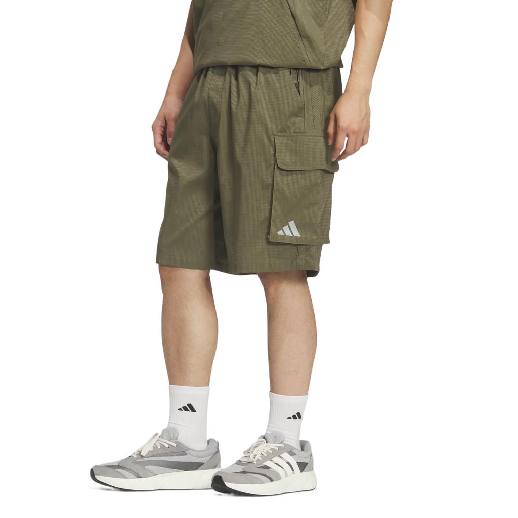 Adidas City Tech Dot Air Elastic Waist Solid Color Pocket Woven Cargo Shorts Men Shorts KS1190