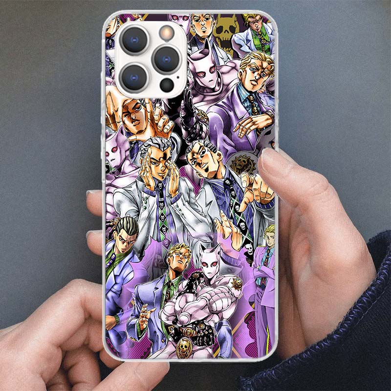 Anime JoJo Killer Queen Phone Case For Apple iPhone 16 15 14 13 12 11 Pro Max Mini XS XR X 7 Plus 8 + SE Soft Silicone Print She