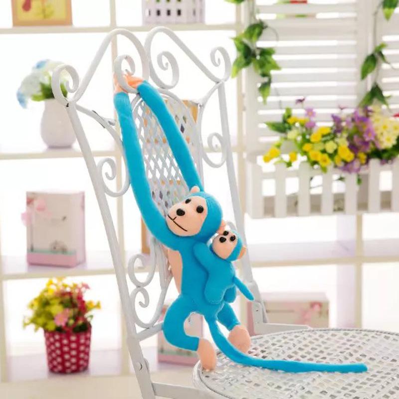 Păpușă maimuță pentru perdea Maimuță cu brațe lungi Jucărie de pluș Maimuță suspendată Cap de coliziune pentru mașină electrică Păpușă de cârpă Pandantiv mic pentru casă