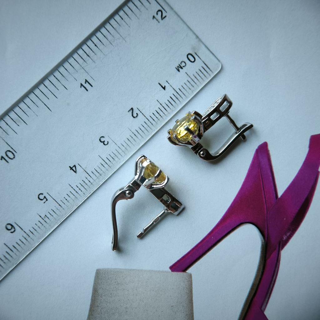 Серебряные серьги с цитрином nano 3.142ct (2190035)