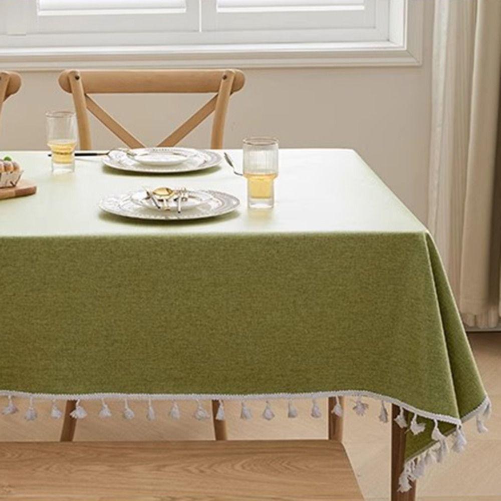 Oil-proof Rural Style Textured Tablecloth Rectangular Table Decoration Table Runner  Living Room