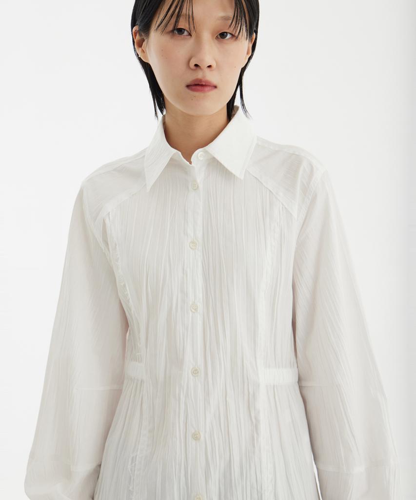Youth Side-Slit Shirt Dress - White