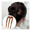2pcs Hair Comb Hairpin U-shaped Hair Stick for Women, Marble Nuance Wave Updo Plastic Colored 5*8cm