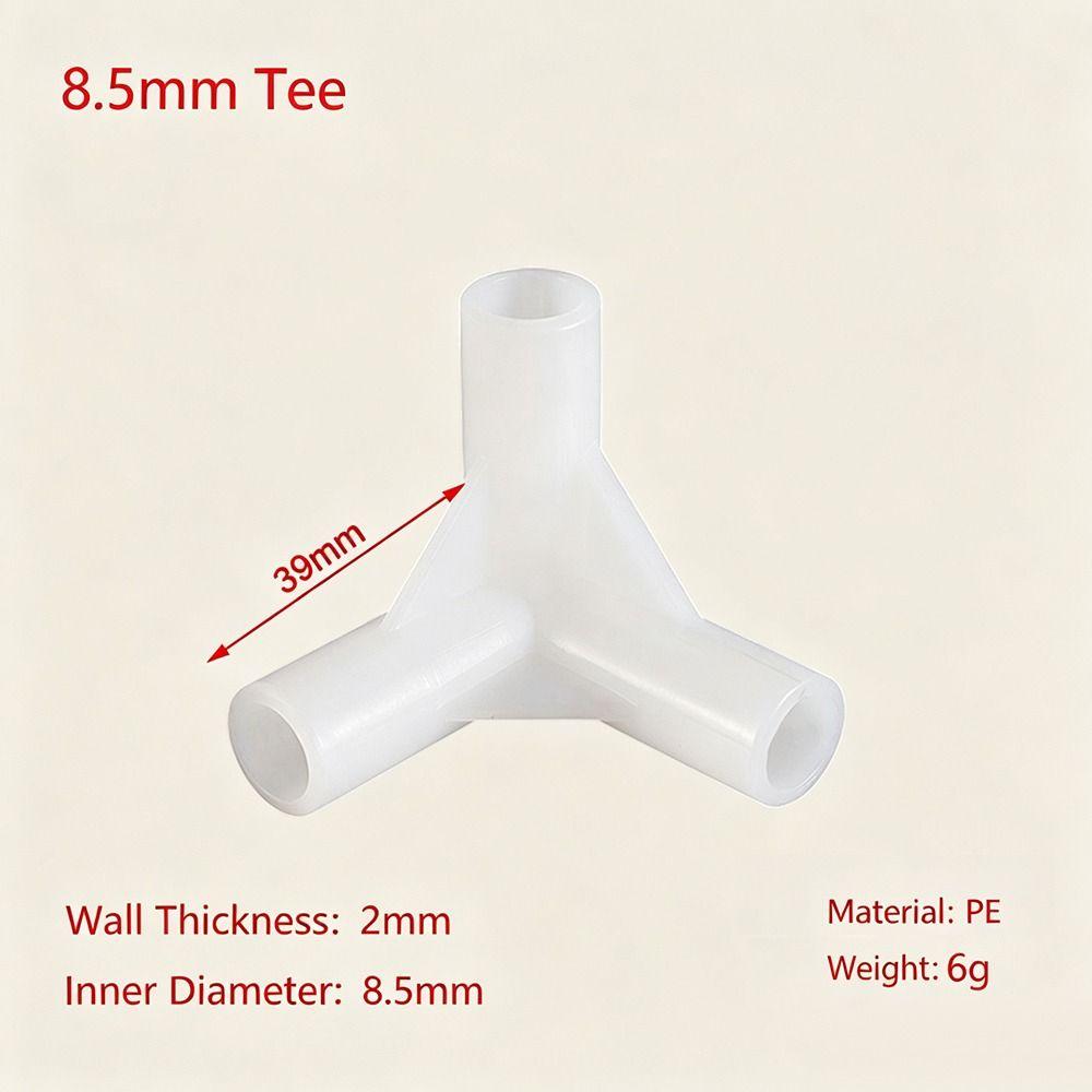 5pcs White Black Plastic Pipe Joint Connector 8mm DIY Shelf Water Tube Joint