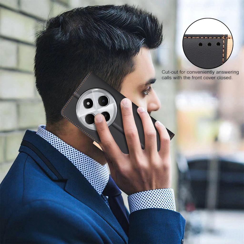 BINFEN COLOR BF33 for Xiaomi Poco C75 4G/Redmi 14R 5G/14C 4G Leather Case Splicing Color RFID Blocking