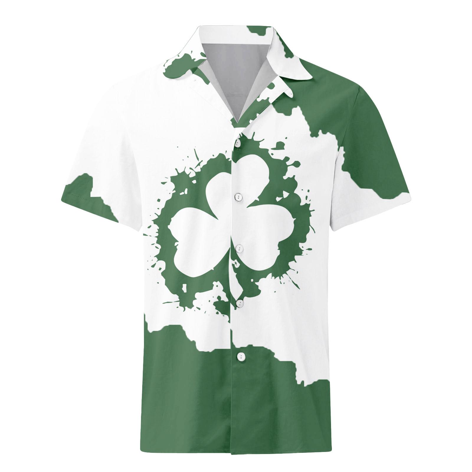 

Мужская повседневная рубашка с короткими рукавами и однобортным лацканом XXL винный