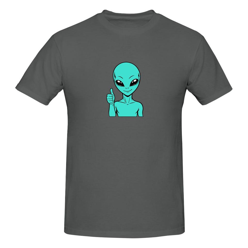 Zorgo Alien Thumbs Up Funny Space Alien Approval Sticker Slim Fit Tshirt Casual And Relaxed Solid Colors Short Sleeve