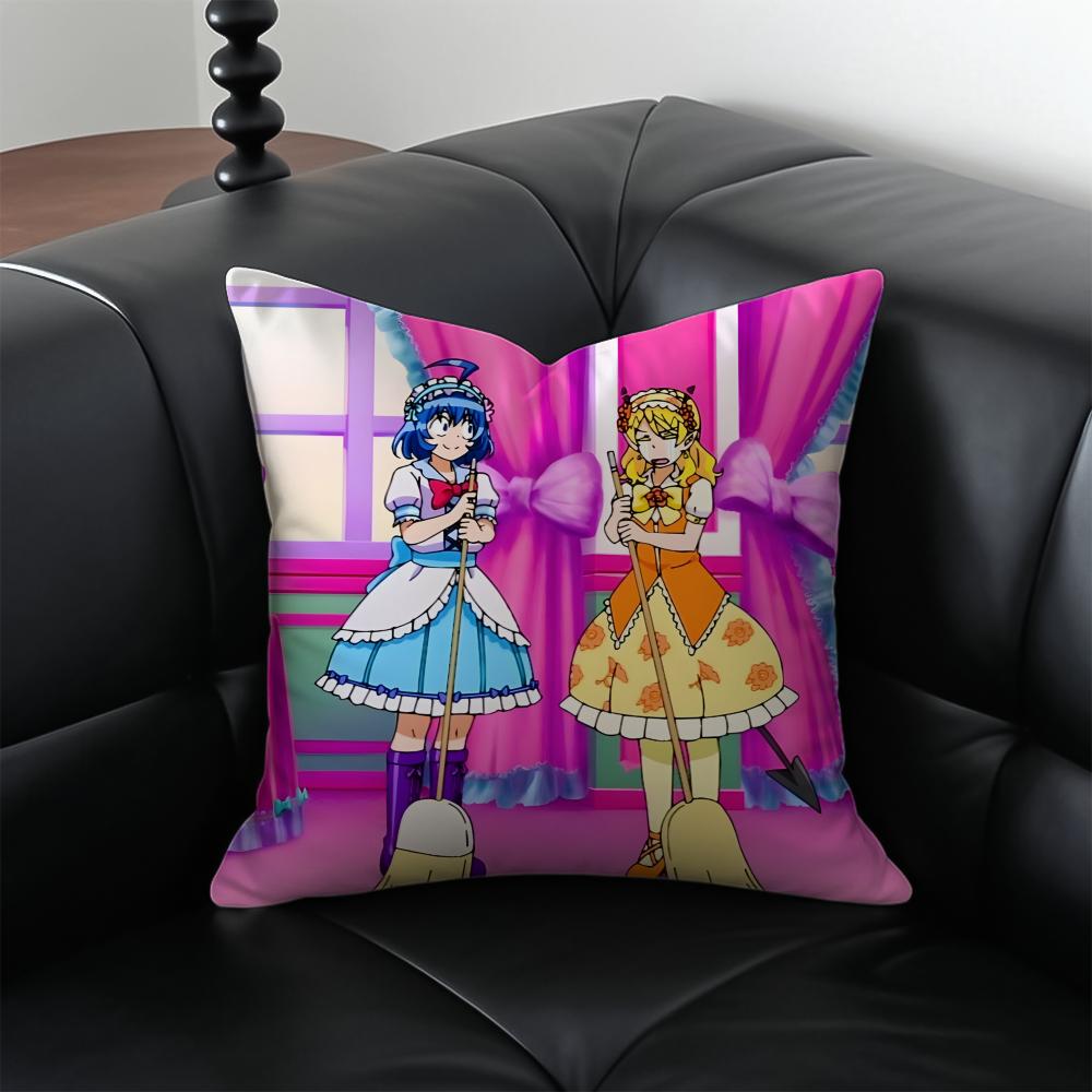 

Anime Welcome To Demon School Irumakun Cushion Cover Pillow Case Antidustmite Invisible zipper silky plush cushion 30X30cm