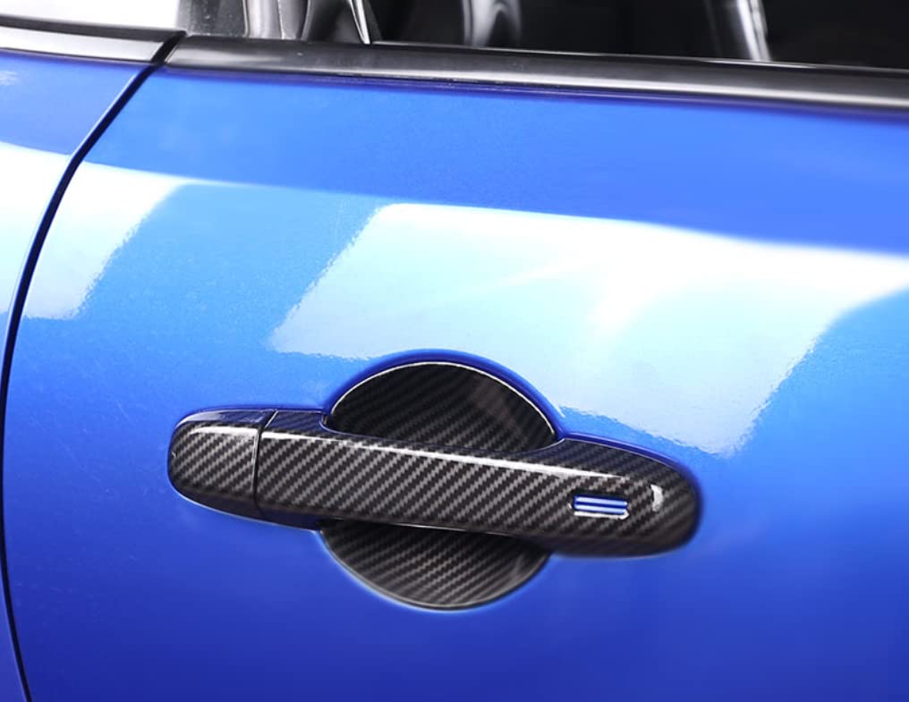 [Svart Krigare] Kompatibel med Toyota 86, Första Generationen ZN6 Modell, Förbättrat 2016-2021 Dörrhandtagsskydd, Dekorationslist (Kolmönster), Utvändig produkt