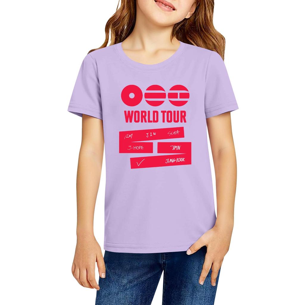 Modische Rundhals-Kurzarm-Arbeitskleidung bedruckte Oberteile für Kinder-Sommeroberteile