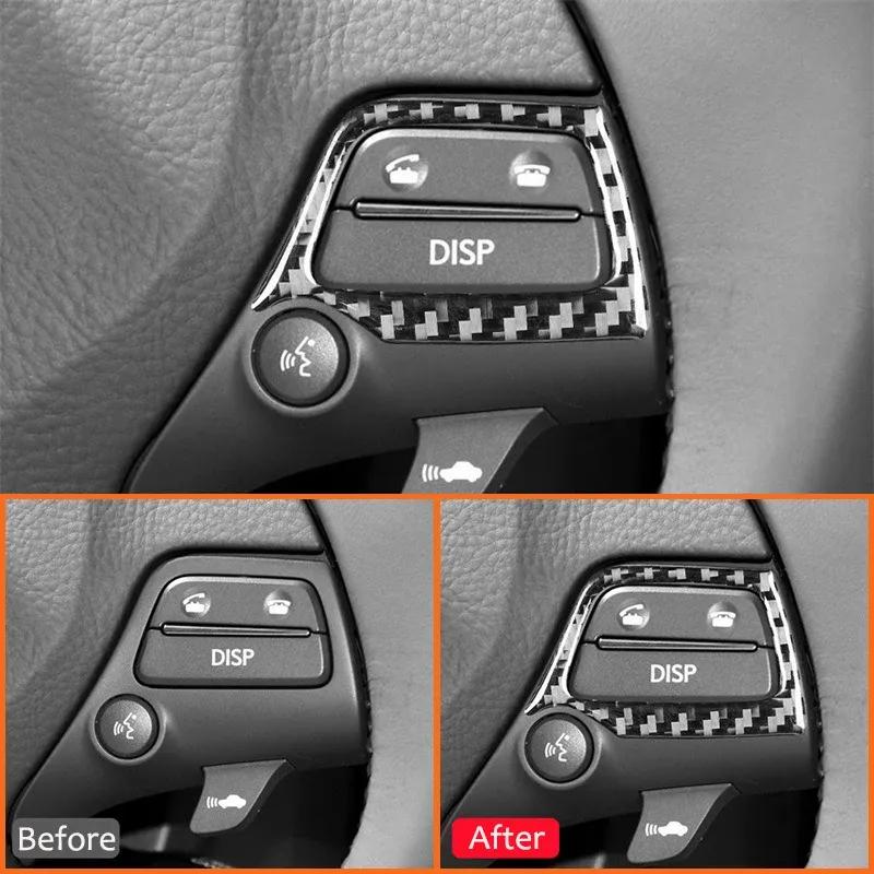 Carbon Fiber Car Steering Wheel Buttons Panel Trim Frame Decoration Sticker For LEXUS GS 2006-2011 Interior Accessories