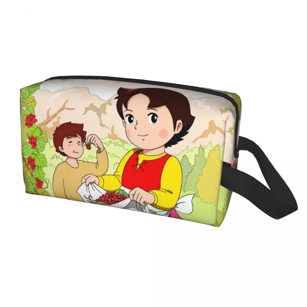 Heidi Peter And Grandpa Family Travel Cosmetic Bag Alps Mountain Anime Makeup Toiletry Organizer Ladies Beauty Storage Dopp Kit