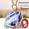 Samsung Z Flip 8 Electroplated Retro Leather Case with Lanyard and Ring Holder