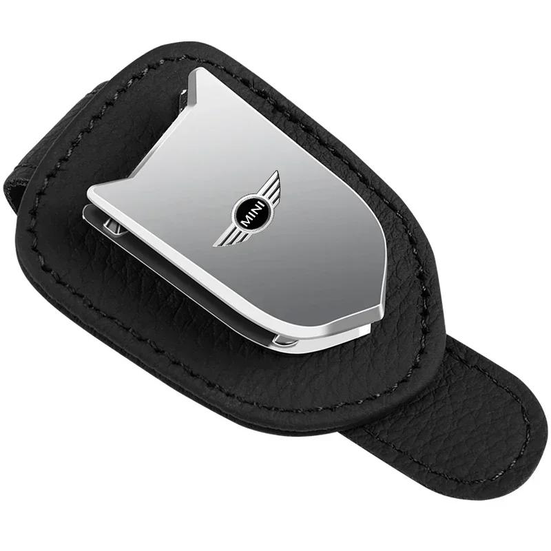 X4 X5 X6 2025 For BMW MINI Fashion Car Sun Visor Glasses Clip Leather Eyeglasses Clip For BMW Mini Cooper F54 F55 F56 R56 R60 SO