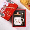 Creative Christmas Cartoon Santa Claus Ceramic Coffee Mug Gift Set