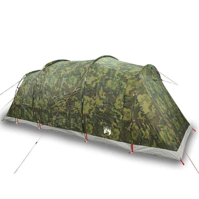 VidaXL Tente familiale tunnel 6 personnes camouflage imperméable, tente, abri de camping, abri de jardin, tente de camping, 4009421